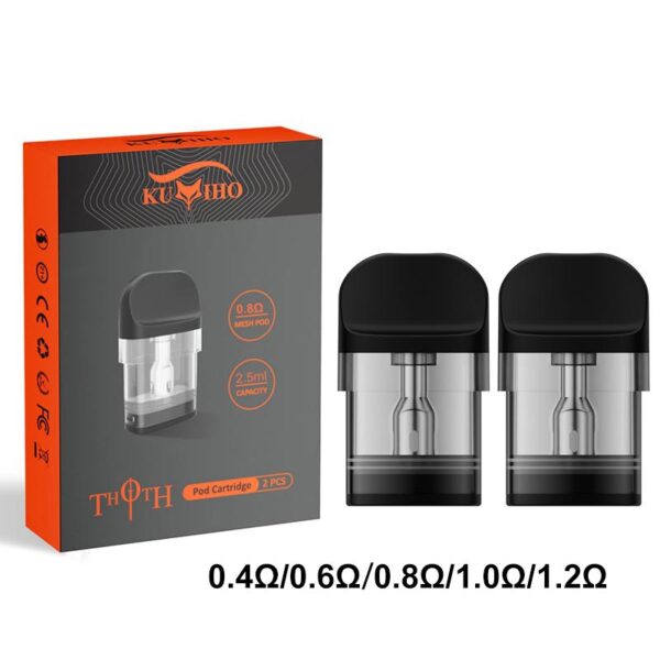 Kumiho THOTH Series Top Filling Pod Cartridge for THOTH T, THOTH T PRO, THOTH G, THOTH G Lite, THOTH C, THOTH S, THOTH B,THOTH Q & Q Pro Pod 2ml / 2.5ml (2pcs/pack)
