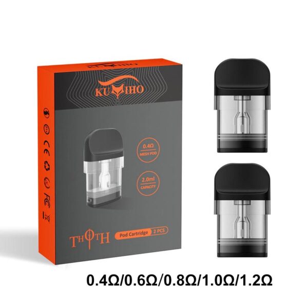 Kumiho THOTH Series Top Filling Pod Cartridge for THOTH T, THOTH T PRO, THOTH G, THOTH G Lite, THOTH C, THOTH S, THOTH B,THOTH Q & Q Pro Pod 2ml / 2.5ml (2pcs/pack)