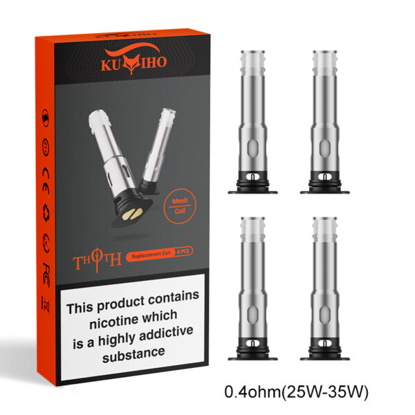 Kumiho THOTH Replacement Coils for THOTH T, THOTH G, THOTH C, THOTH S, THOTH G Lite, THOTH T Pro, THOTH B,THOTH Q & Q Pro Pod Kit (4pcs/pack)