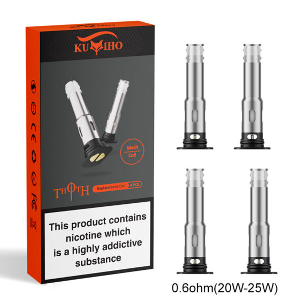 Kumiho THOTH Replacement Coils for THOTH T, THOTH G, THOTH C, THOTH S, THOTH G Lite, THOTH T Pro, THOTH B,THOTH Q & Q Pro Pod Kit (4pcs/pack)
