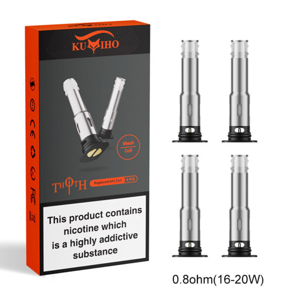 Kumiho THOTH Replacement Coils for THOTH T, THOTH G, THOTH C, THOTH S, THOTH G Lite, THOTH T Pro, THOTH B,THOTH Q & Q Pro Pod Kit (4pcs/pack)