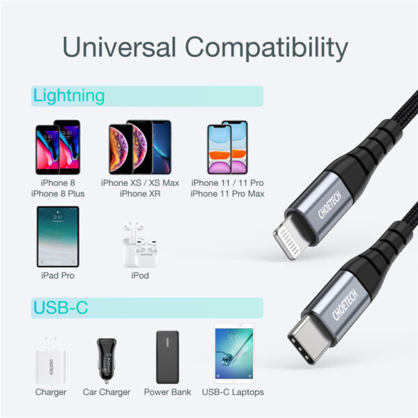 CHOETECH IP0039 MFi TYPE-C to Lightning Cable Fast Charging
