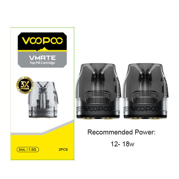 VOOPOO Vmate Top Filling Cartridge for Vmate / Vmate E Kit / V.THRU Pro / Vmate Pro / Vmate Infinity Edition / Vmate Max / VMATE PRO Power Edition / Vmate i2 / Vmate E2 Kit 3ml (2pcs/pack)