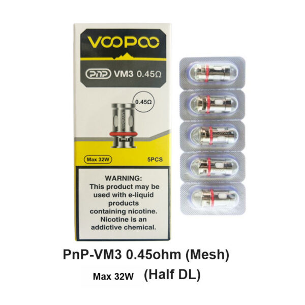 Voopoo PnP Replacement Coils for Drag Baby/Mini/2/S/X,VINCI Series Kit,Argus Pro,PnP 20/22,V.SUIT,Doric 60,Drag E60,Drag H80 S (5Pcs/Pack)